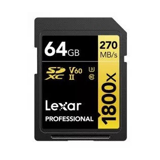 Carte SDXC 1800X PRO UHS-II V60 Gold Lexar pour appareil photo - Concept Store