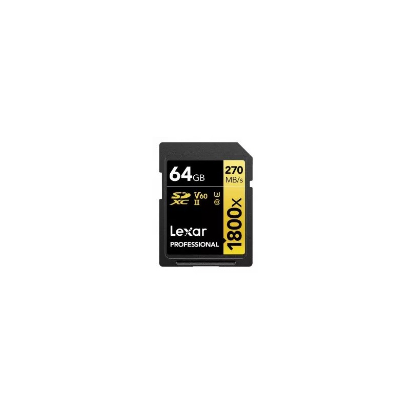 Carte SDXC 1800X PRO UHS-II V60 Gold Lexar pour appareil photo - Concept Store