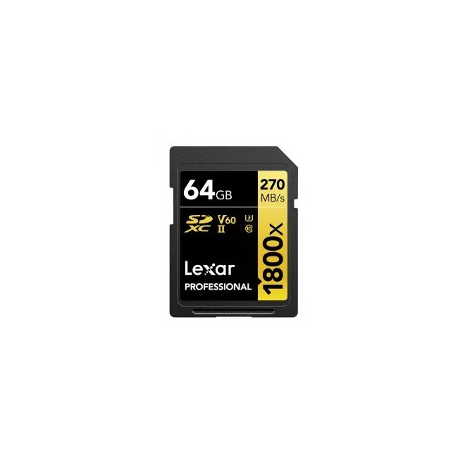 Carte SDXC 1800X PRO UHS-II V60 Gold Lexar pour appareil photo - Concept Store