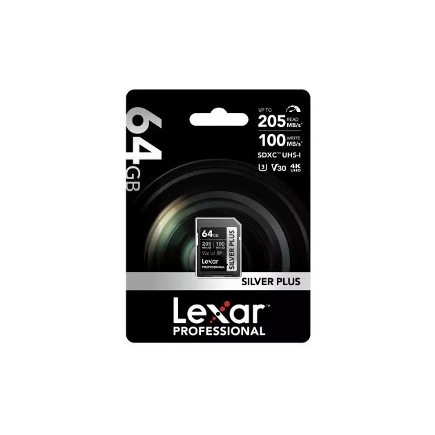 Carte SD Silver Plus V30 UHS-I Lexar pour appareil photo - Concept Store Photo