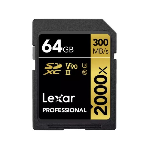 Carte SD 2000X PRO UHS-II V90 Gold Lexar pour appareil photo - Concept Store