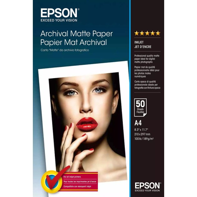 Papier Archival Mat 189g (50 Feuilles)