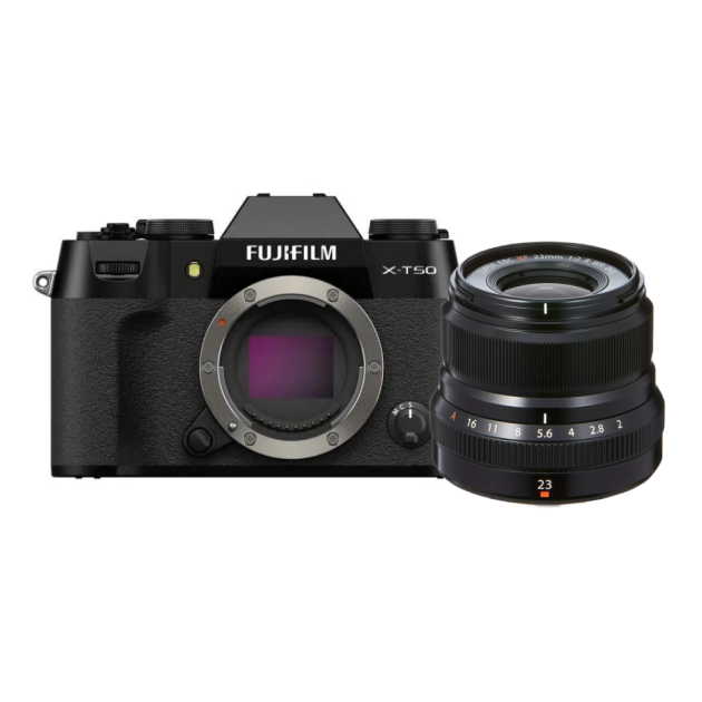 Fujifilm X-T50 noir + XF 23mm F2 R WR noir - Accueil - Concept Store Photo