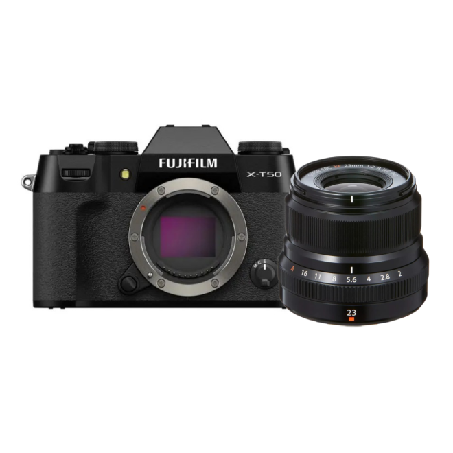 Fujifilm X-T50 noir + XF 23mm F2 R WR noir - Accueil - Concept Store Photo