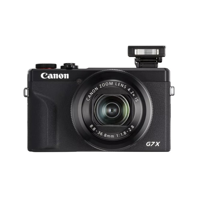 Compact Canon PowerShot G7 X Mark III Noir, Gris – Kit Poignée Trépied + Carte SD 64 Go