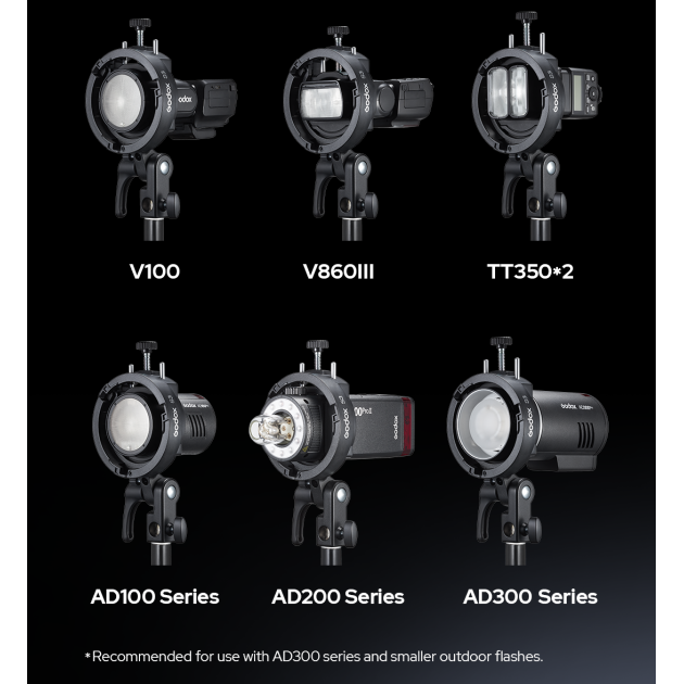 Godox S3 Adaptateur de Type-S (Bowens) pour Flash - Accessoires Studio - Concept Store Photo