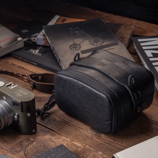 Pochette photo Wotancraft Portable Pouch L Black Leather