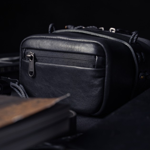 Pochette photo Wotancraft Portable Pouch L Black Leather