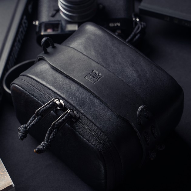 Pochette photo Wotancraft Portable Pouch L Black Leather