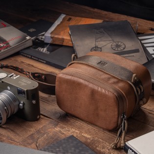 Pochette photo cuir Wotancraft Portable Pouch L Brown
