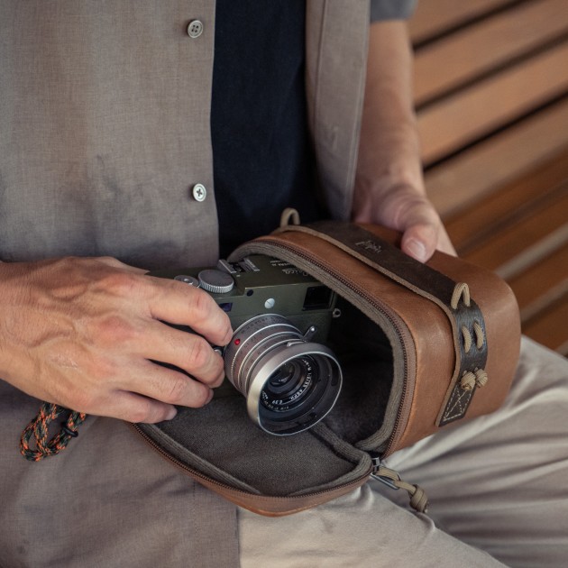 Pochette photo cuir Wotancraft Portable Pouch L Brown