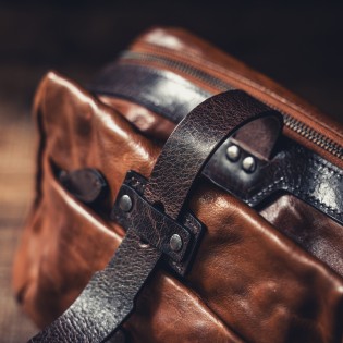 Sac photo bandoulière Wotancraft Mini Rider Brown Leather