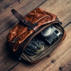 Sac photo bandoulière Wotancraft Mini Rider Brown Leather