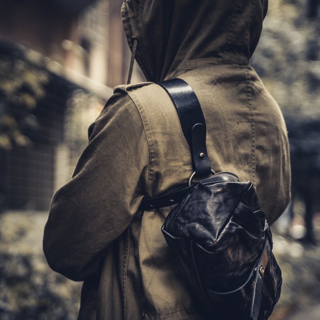 Sac photo bandoulière Wotancraft Mini Rider Black Leather