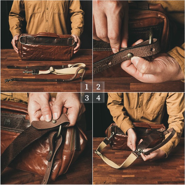 Sac photo bandoulière Wotancraft Mini Rider Black Leather