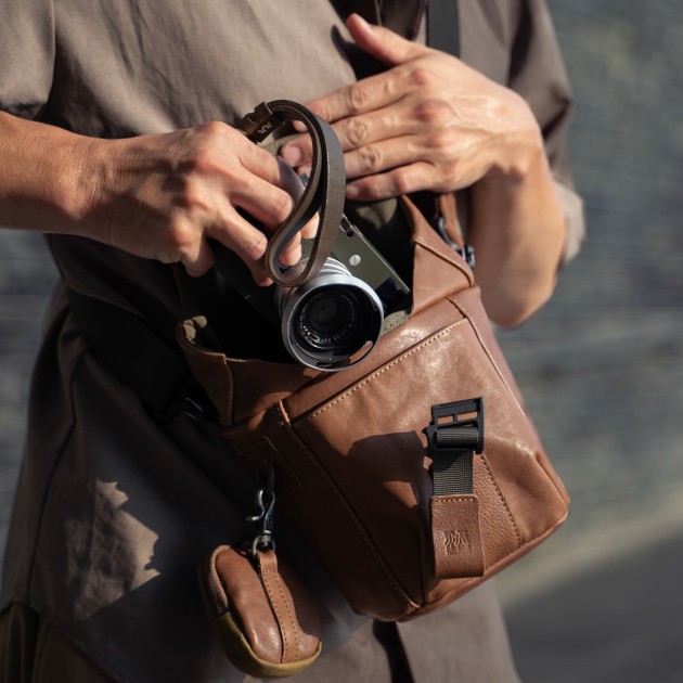 Sac photo bandoulière Wotancraft Pilot 2L Brown Leather