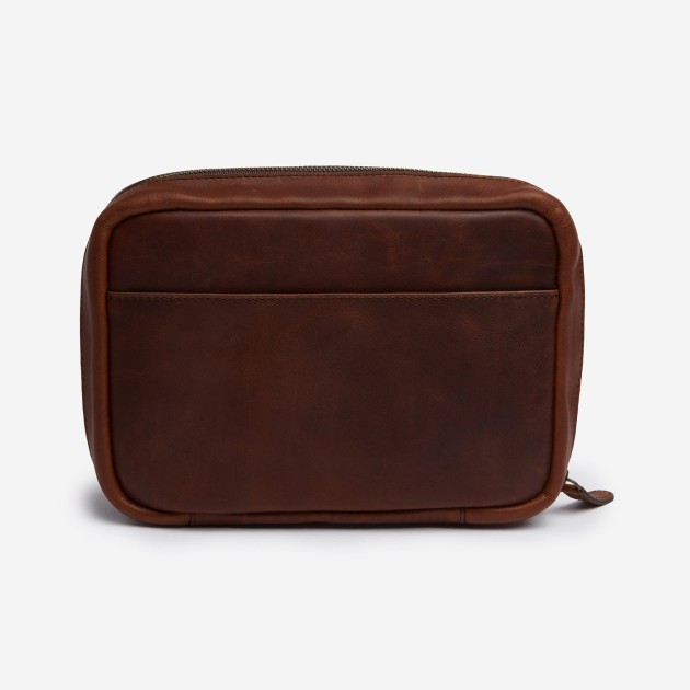 Ona Tech Kit cuir Antique Cognac, trousse d'organisation