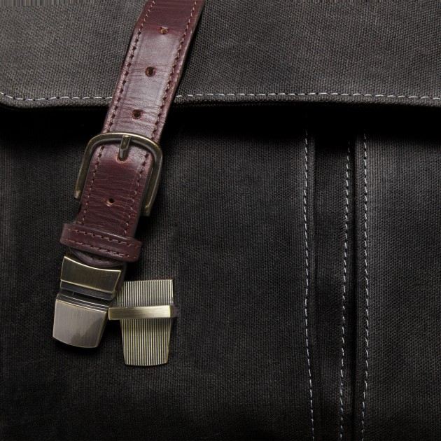Ona Brixton toile cirée Noire, sac photo messenger