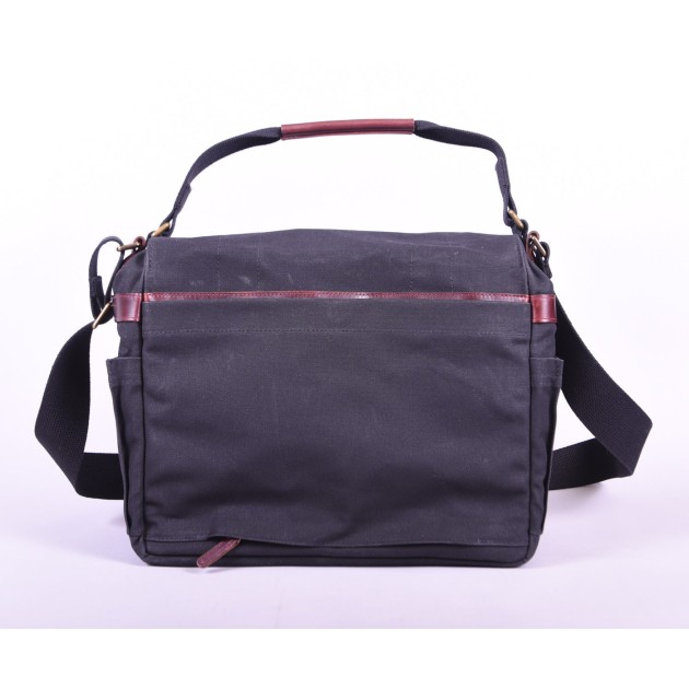 Ona Astoria toile cirée Noire, grand sac photo messenger
