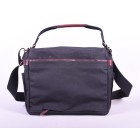 Ona Astoria toile cirée Noire, grand sac photo messenger