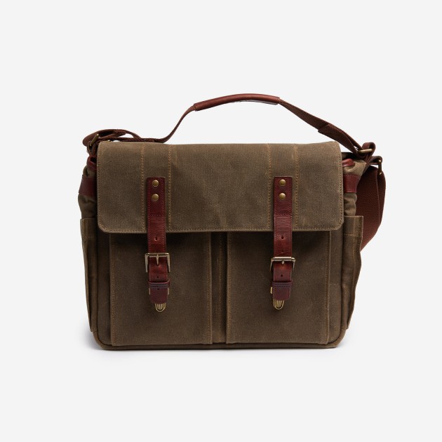 Ona Astoria toile cirée Field Tan, grand sac photo messenger