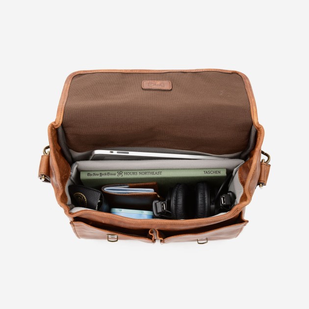 Ona Prince Street cuir Antique Cognac, sac photo messenger