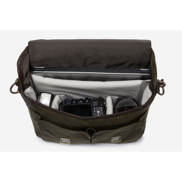 Ona Prince Street toile cirée Olive, sac photo messenger