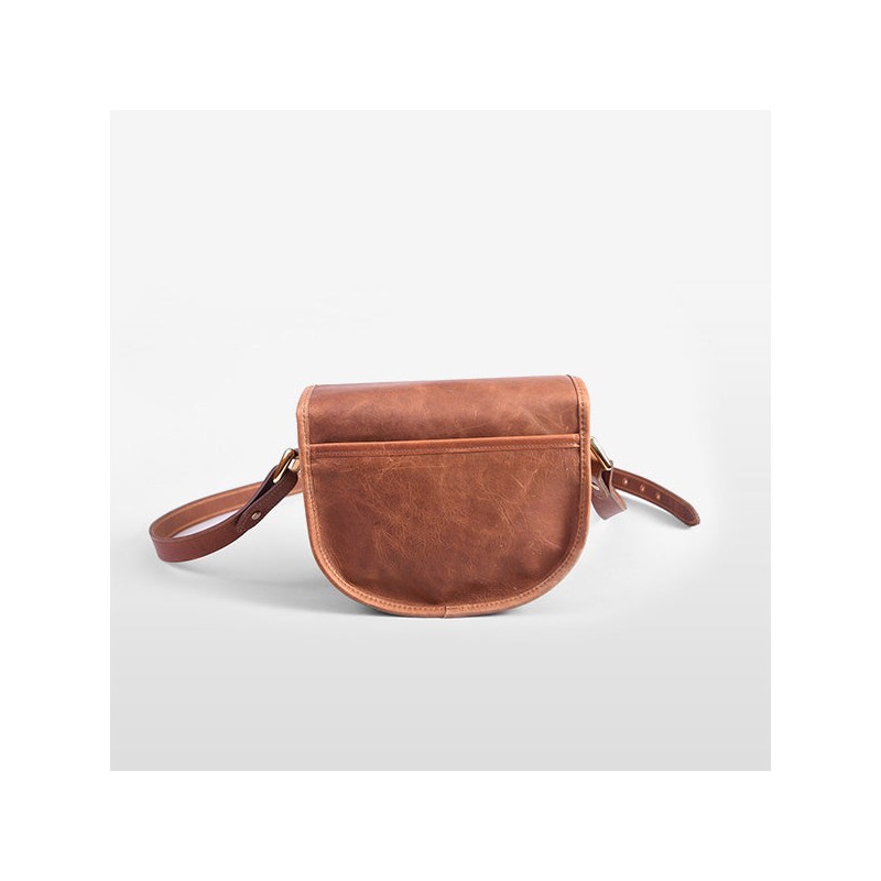 Ona Savannah cuir Antique Cognac, petit sac photo bandoulièr