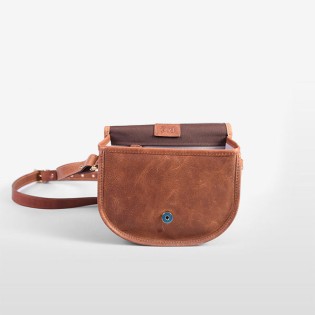 Ona Savannah cuir Antique Cognac, petit sac photo bandoulièr
