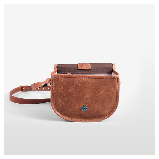Ona Savannah cuir Antique Cognac, petit sac photo bandoulièr