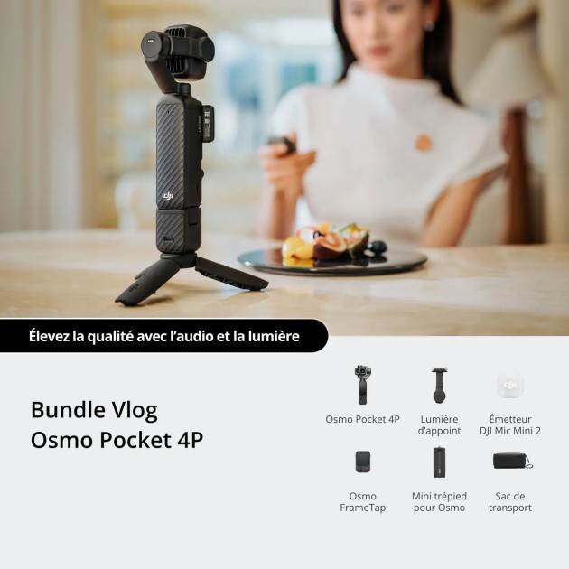 DJI Osmo Pocket 4P Vlog Combo - caméra de poche 1 pouce