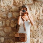 Ona Bowery cuir Antique Cognac, sac photo bandoulière