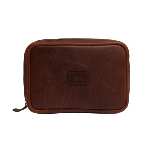 Ona Tech Kit cuir Antique Cognac, trousse d'organisation