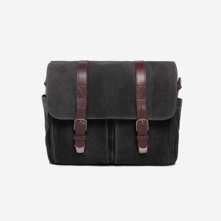 Ona Brixton toile cirée Noire, sac photo messenger