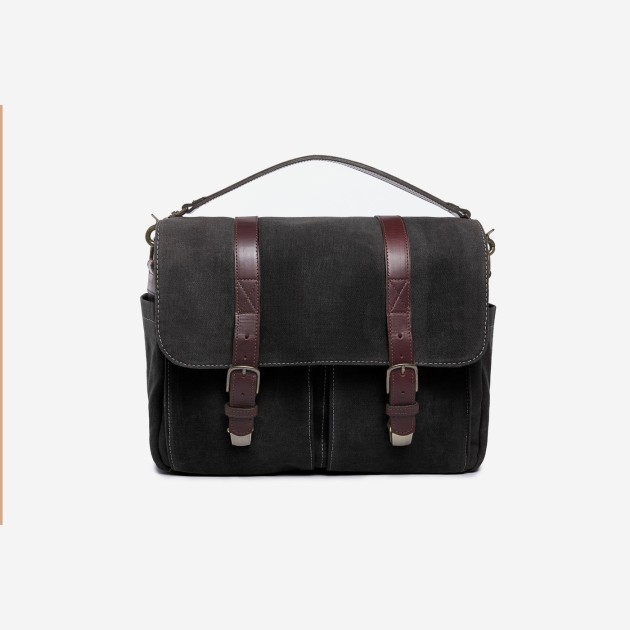 Ona Brixton toile cirée Noire, sac photo messenger