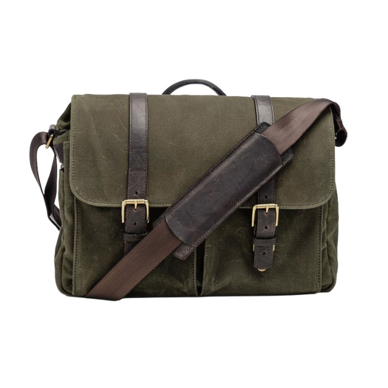 Ona Brixton toile cirée Olive, sac photo messenger