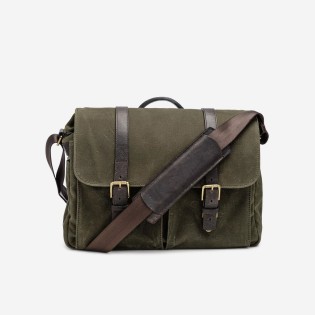 Ona Brixton toile cirée Olive, sac photo messenger