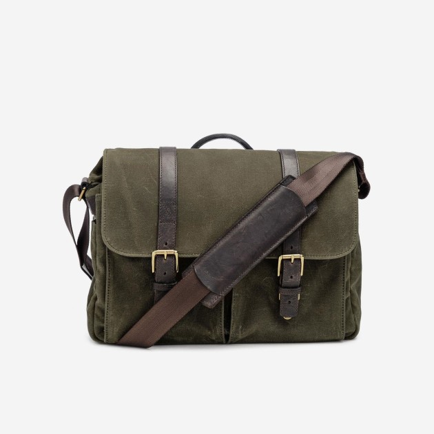 Ona Brixton toile cirée Olive, sac photo messenger