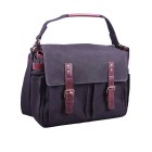 Ona Astoria toile cirée Noire, grand sac photo messenger