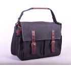Ona Astoria toile cirée Noire, grand sac photo messenger
