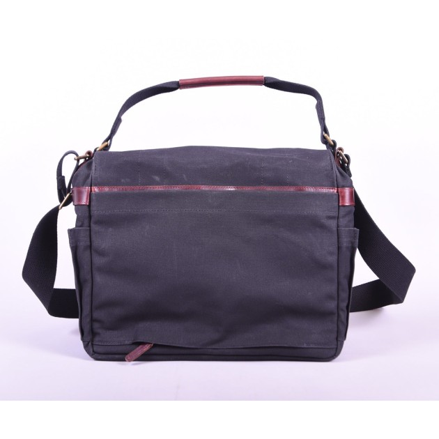 Ona Astoria toile cirée Noire, grand sac photo messenger