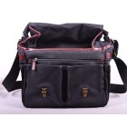 Ona Astoria toile cirée Noire, grand sac photo messenger
