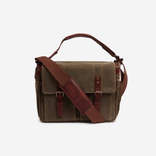 Ona Astoria toile cirée Field Tan, grand sac photo messenger