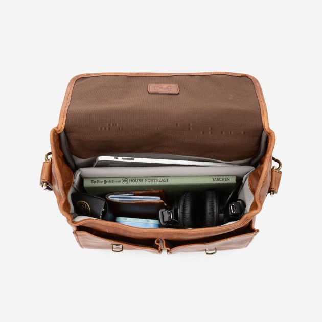 Ona Prince Street cuir Antique Cognac, sac photo messenger