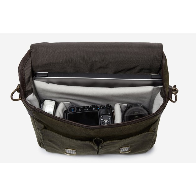 Ona Prince Street toile cirée Olive, sac photo messenger