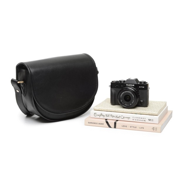 Ona Savannah cuir Noir, petit sac photo bandoulière