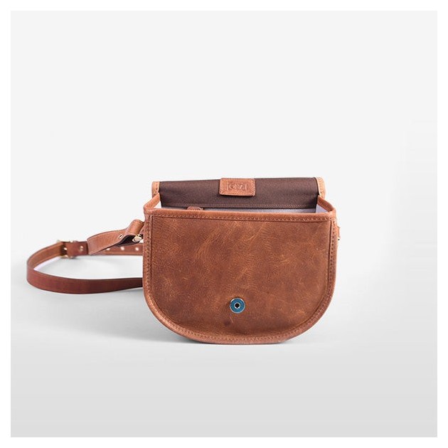 Ona Savannah cuir Antique Cognac, petit sac photo bandoulièr