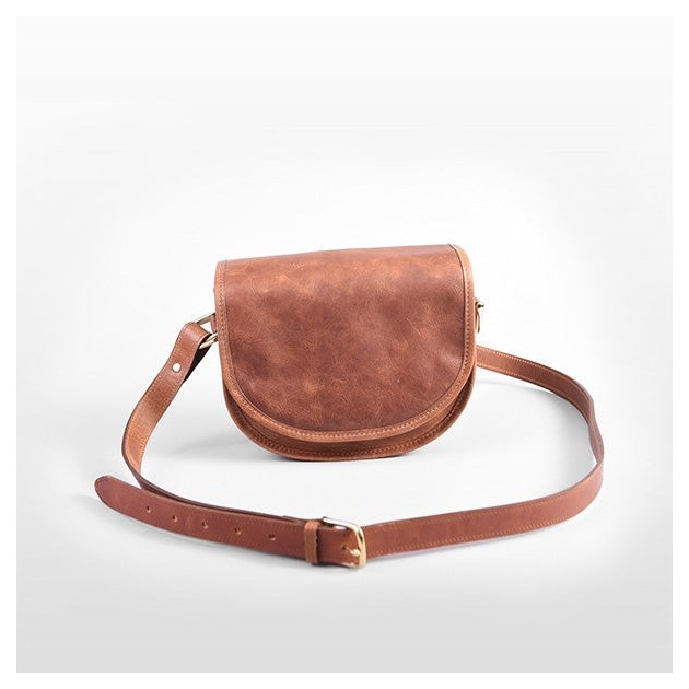Ona Savannah cuir Antique Cognac, petit sac photo bandoulièr
