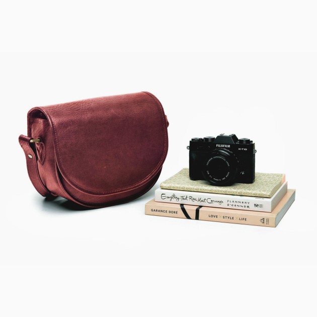 Ona Savannah cuir Root Beer, petit sac photo bandoulière