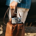 Ona Rockaway cuir Antique Cognac, sac photo à pivoter